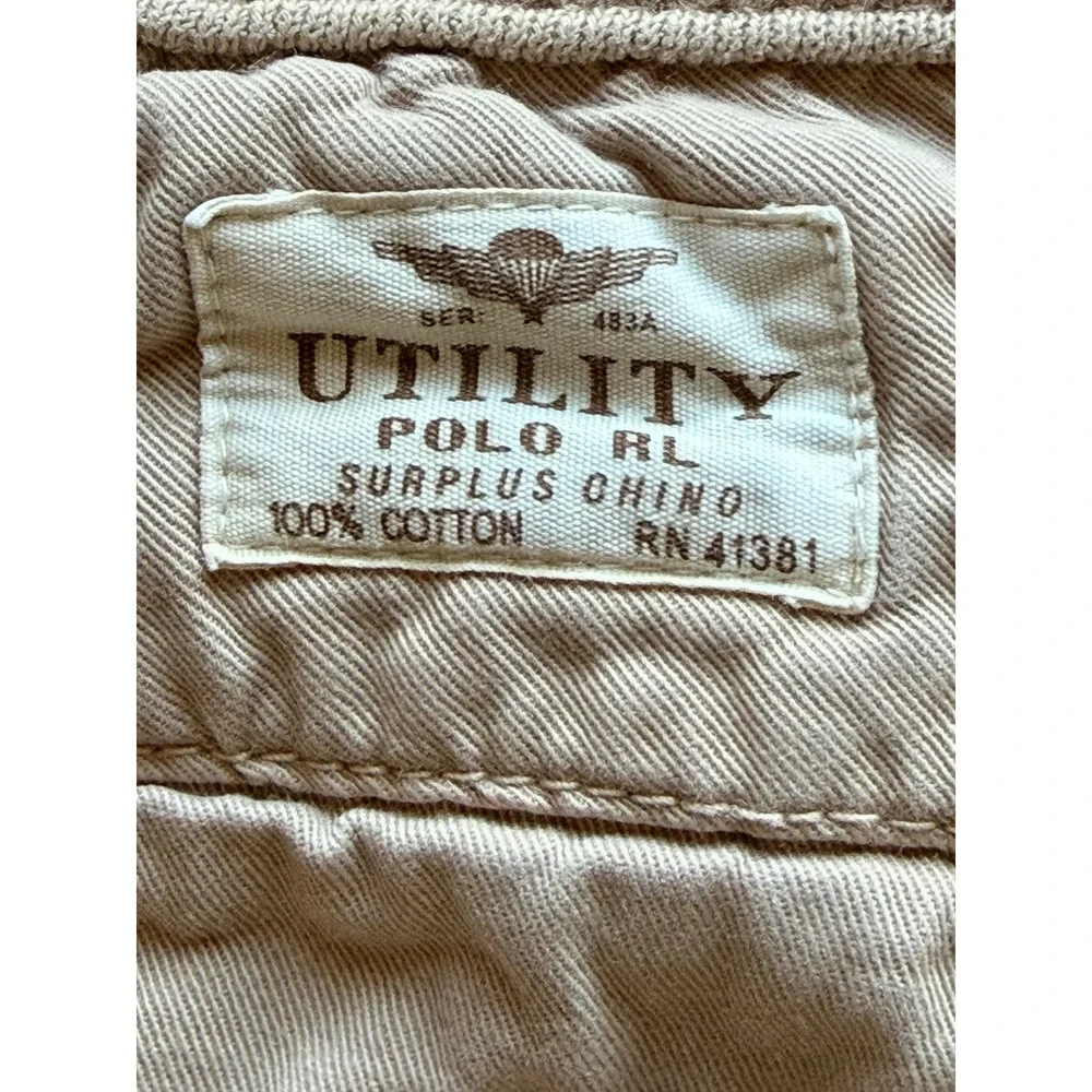 Polo Ralph Lauren Mens Utility Surplus Chino Cargo Shorts Tan Khaki 710802938005